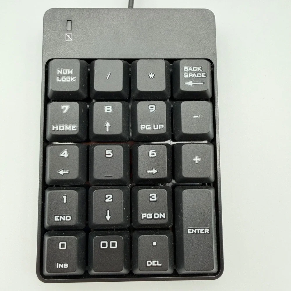 Jelly Comb Wired Numerical Keypad Black Slim USB Data Entry 19 Keys SK-051